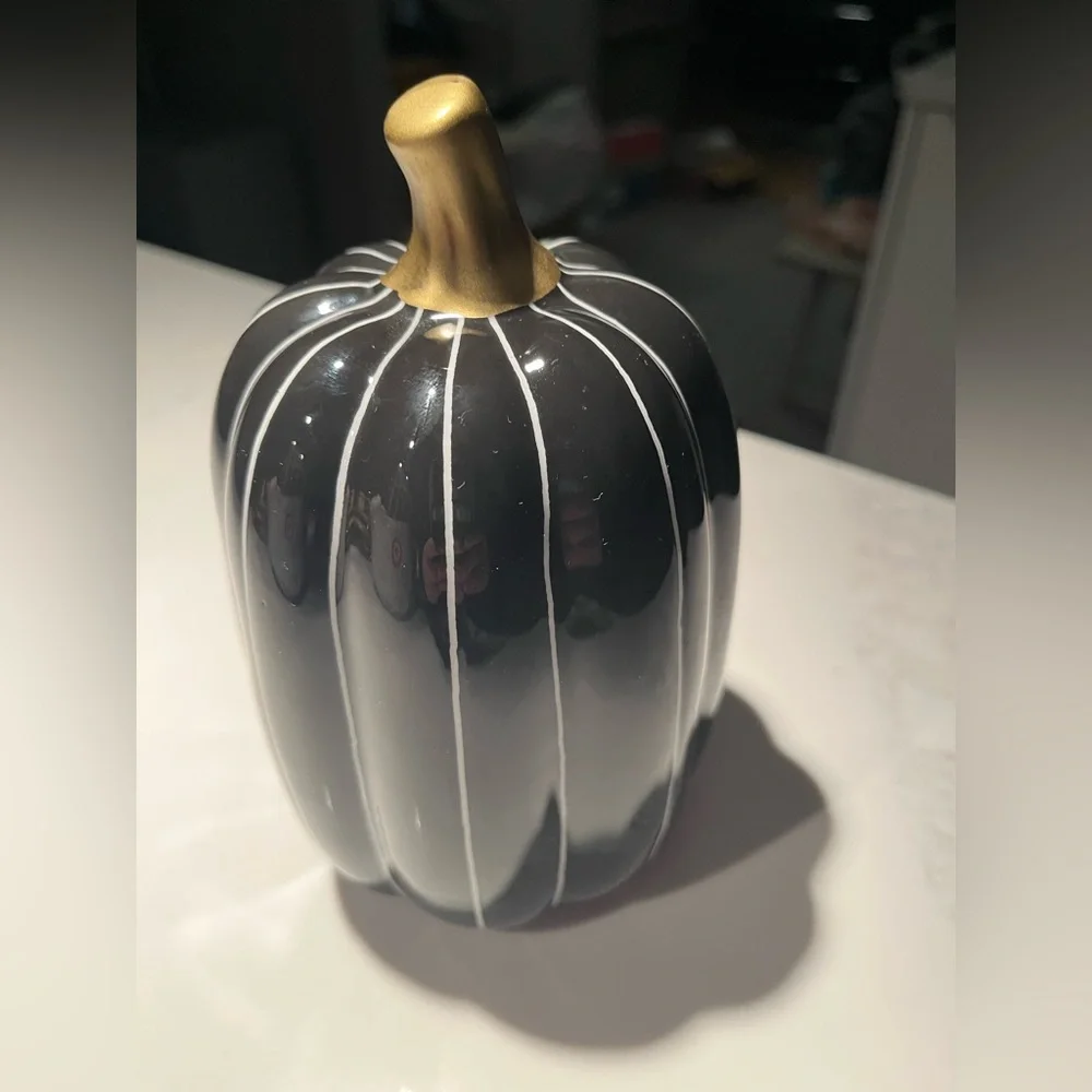 Target bullseye’s playground ceramic LED light up pumpkin. Black w/white stripes